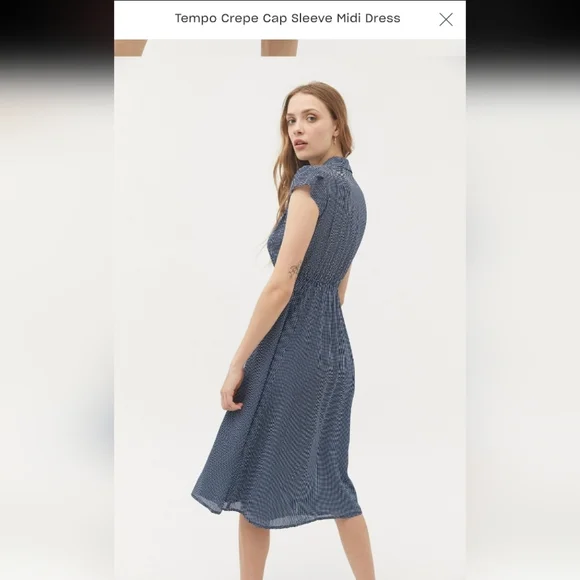 Urban Outfitters Navy Cap Sleeve Dress Size XS - Picture 4 of 11